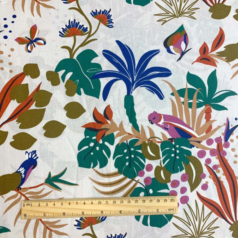 Printed Cotton PAREO Light Greige / Tawny Multicolored